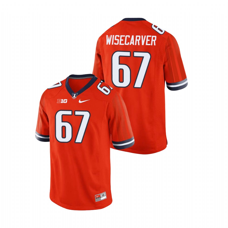 Orange Men's Illinois Fighting Illini Brody Wisecarver Replica Football Jersey