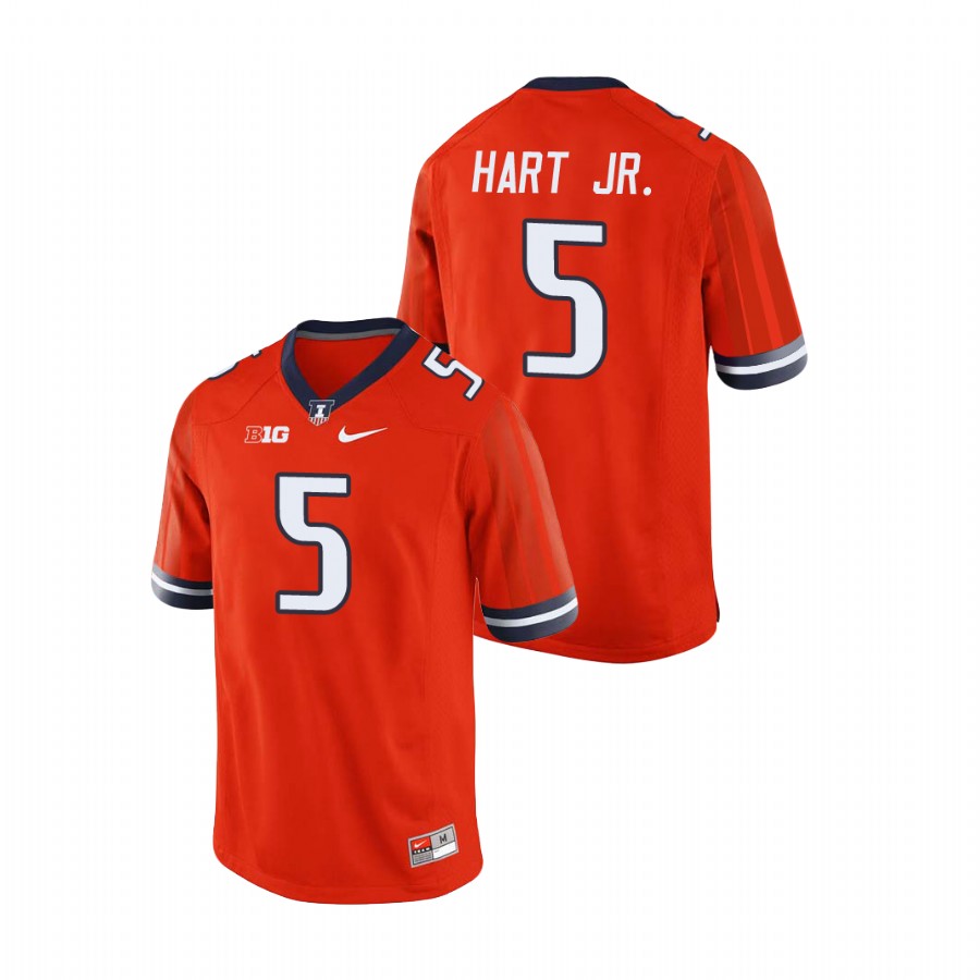 Orange Men's Illinois Fighting Illini Calvin Hart Jr. Replica Football Jersey
