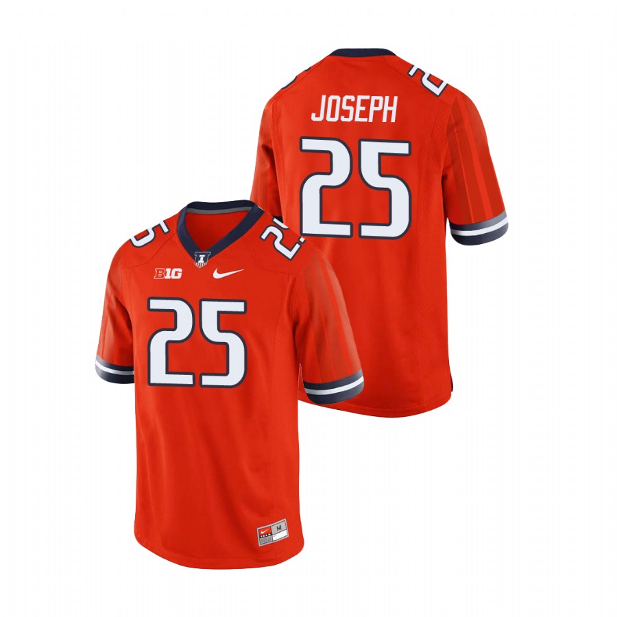 Orange Men's Illinois Fighting Illini Kerby Joseph Replica Football Jersey