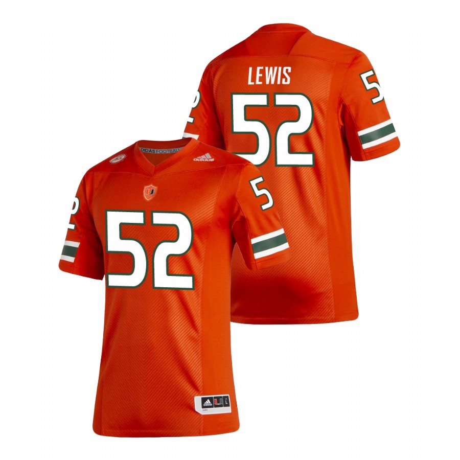 Orange Men's Miami Hurricanes Ray Lewis New Football Uniforms Premier Jersey Men's Jersey Miami Hurricanes Ray Lewis Orange New Football Uniforms Premier Jersey