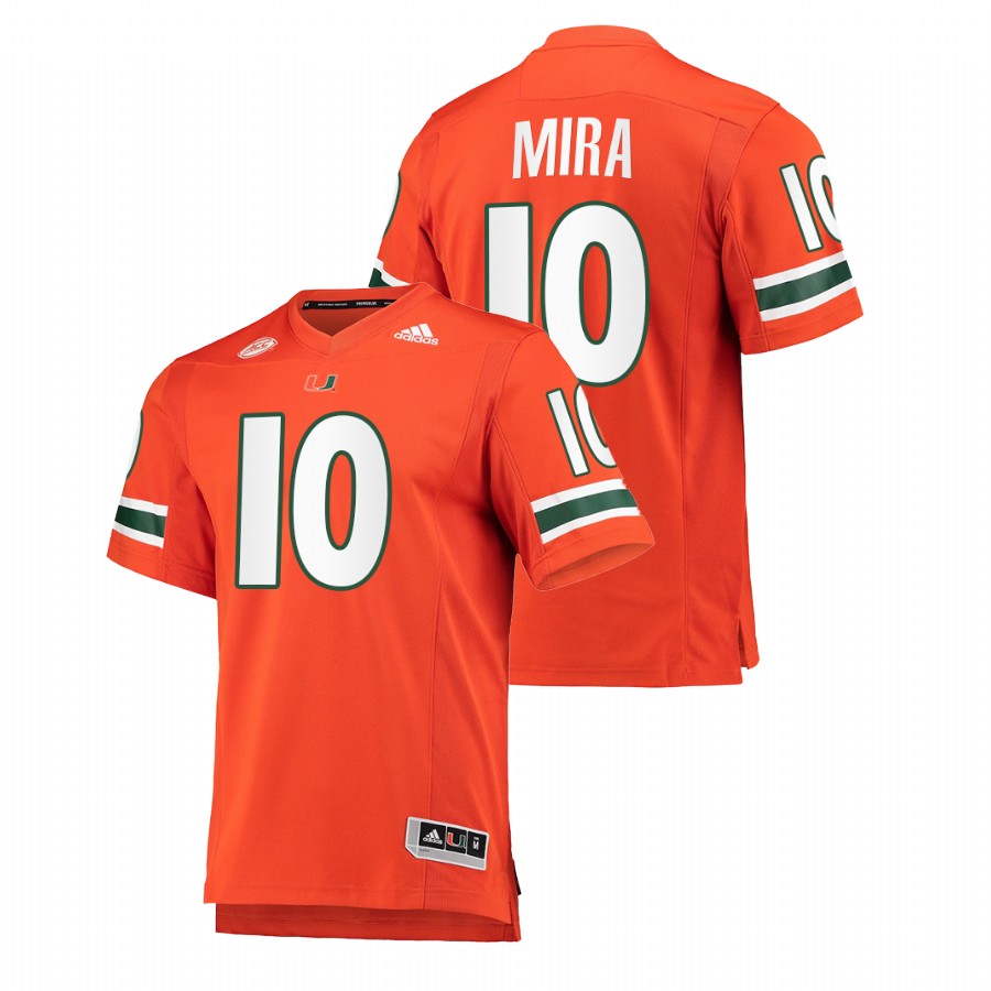 Orange Men Miami Hurricanes George Mira College Football Retired number Jersey Men's Jersey Miami Hurricanes George Mira Orange College Football Retired number Jersey