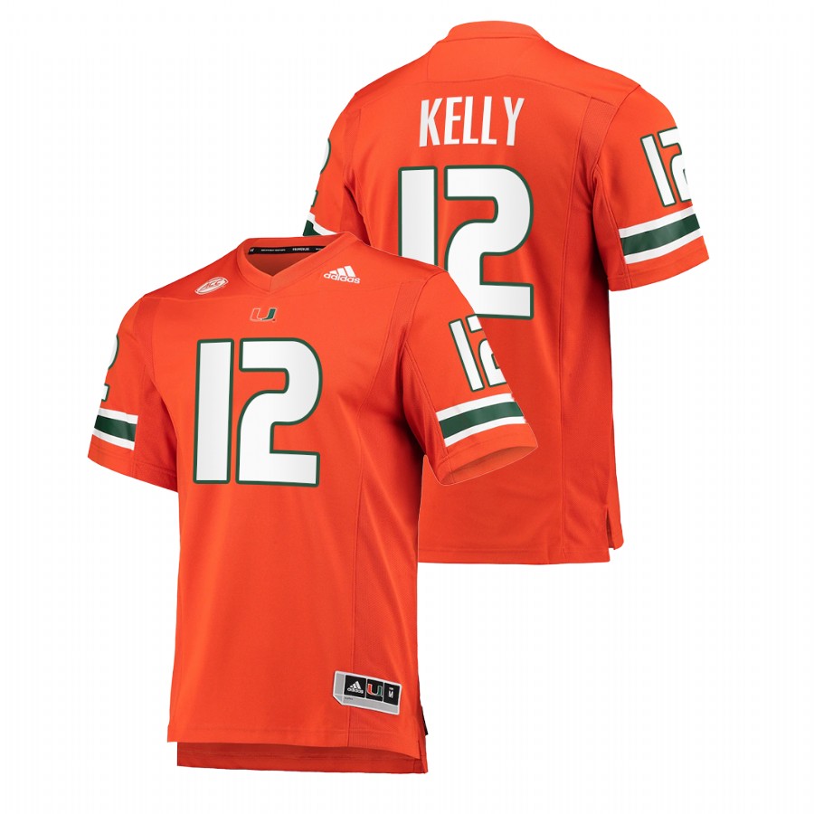 Orange Men Miami Hurricanes Jim Kelly College Football NFL Alumni Jersey Men's Jersey Miami Hurricanes Jim Kelly Orange College Football NFL Alumni Jersey