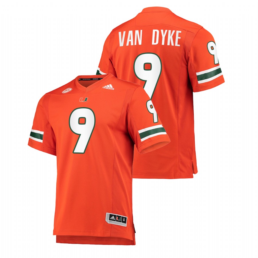 Orange Men Miami Hurricanes Tyler Van Dyke College Football Premier Jersey Men's Jersey Miami Hurricanes Tyler Van Dyke Orange College Football Premier Jersey