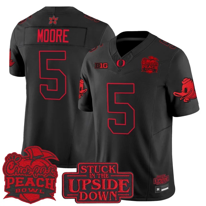 Oregon Ducks 'Stranger Things Edition' Vapor Limited Jersey - 2026 Peach Bowl Patch - All Stitched Dante Moore
