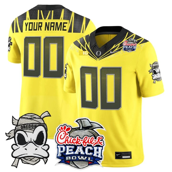 Oregon Ducks  Mummy Duck  Vapor Limited Custom Jersey - 2026 Peach Bowl  Patch -  All Stitched