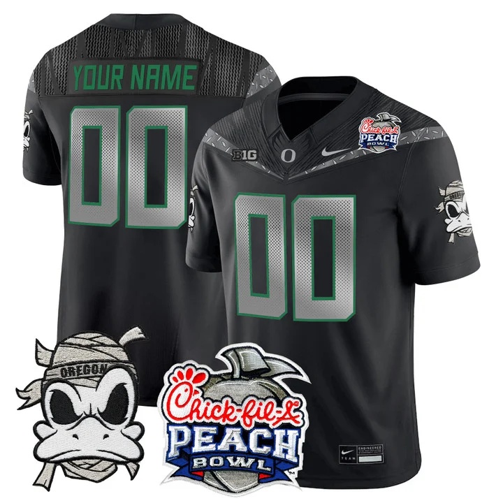Oregon Ducks  Mummy Duck  Vapor Limited Custom Jersey - 2026 Peach Bowl Patch -    All Stitched
