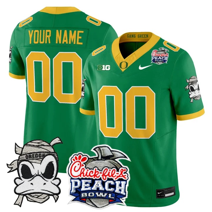 Oregon Ducks  Mummy Duck  Vapor Limited Custom Jersey - 2026 Peach Bowl Patch -  All   Stitched