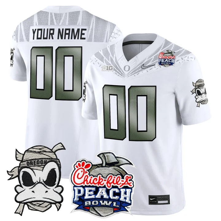 Oregon Ducks  Mummy Duck  Vapor Limited Custom Jersey - 2026 Peach Bowl Patch -  All  Stitched