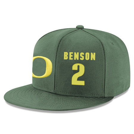Oregon Ducks 2 Casey Benson Green College Basketball Adjustable Hat