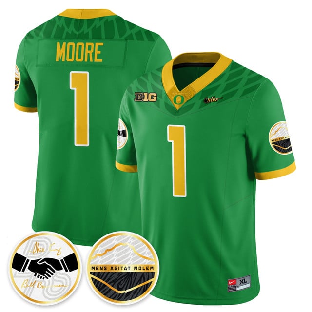 Oregon Ducks 2025 Shoe Duck Jersey - All Stitched Dakorien Moore    - 1