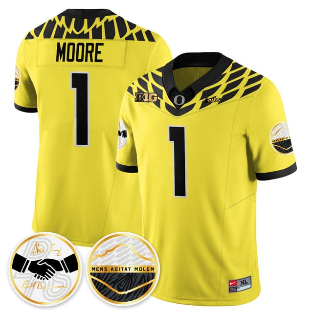 Oregon Ducks 2025 Shoe Duck Jersey - All Stitched Dakorien Moore -   1
