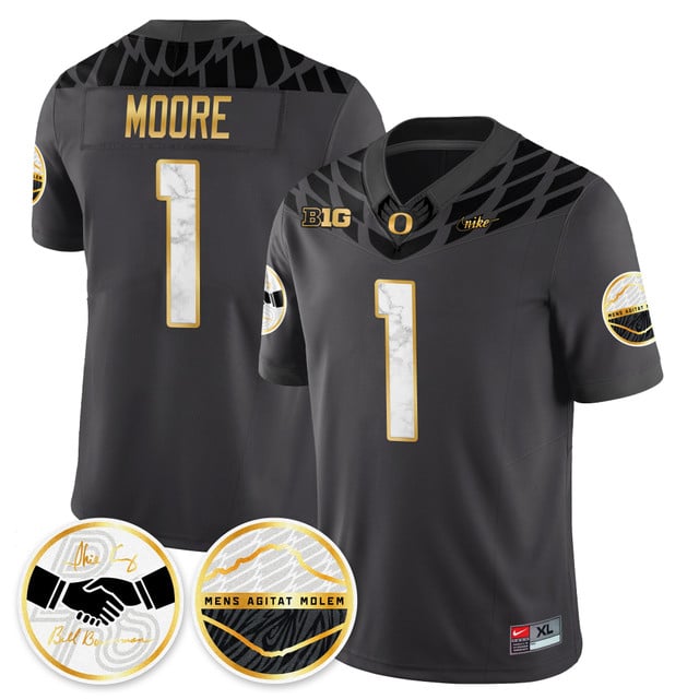 Oregon Ducks 2025 Shoe Duck Jersey - All Stitched Dakorien Moore -  1