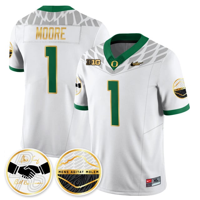 Oregon Ducks 2025 Shoe Duck Jersey - All Stitched Dakorien Moore  - 1