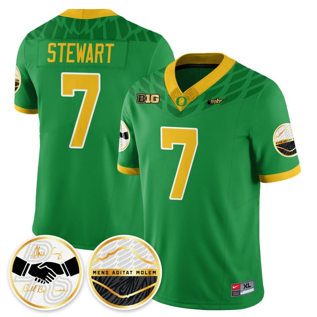 Oregon Ducks 2025 Shoe Duck Jersey - All Stitched Evan Stewart  - 7