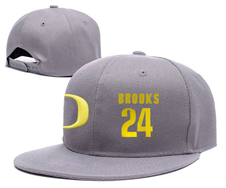 Oregon Ducks 24 Dillon Brooks Gray College Basketball Adjustable Hat