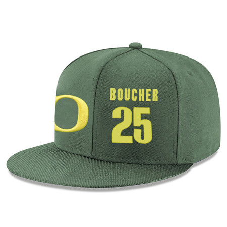 Oregon Ducks 25 Chris Boucher Green College Basketball Adjustable Hat