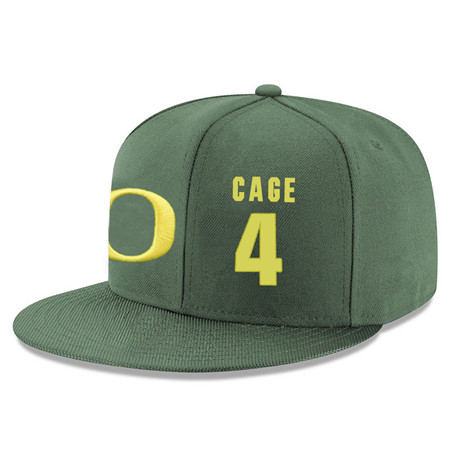 Oregon Ducks 4 M.J. Cage Green College Basketball Adjustable Hat