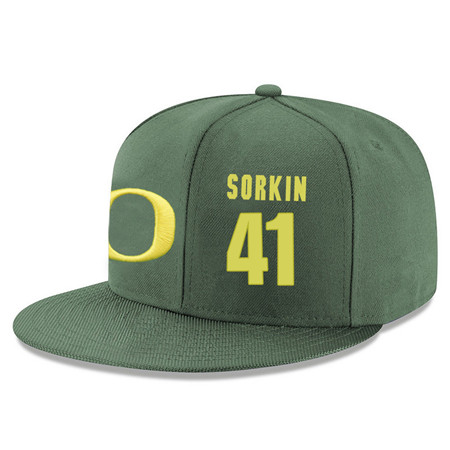 Oregon Ducks 41 Roman Sorkin Green College Basketball Adjustable Ha