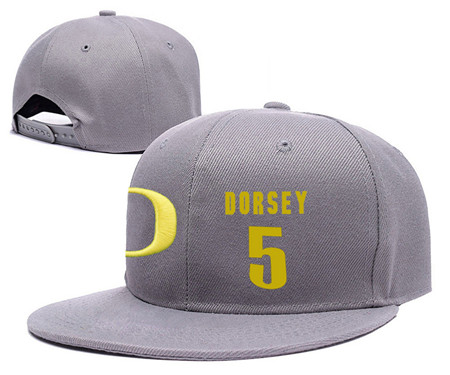 Oregon Ducks 5 Tyler Dorsey Gray College Basketball Adjustable Hat