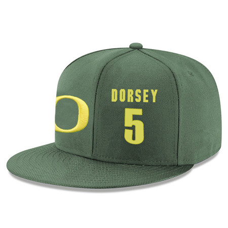 Oregon Ducks 5 Tyler Dorsey Green College Basketball Adjustable Hat