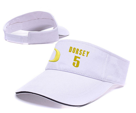 Oregon Ducks 5 Tyler Dorsey White College Basketball Adjustable Visor