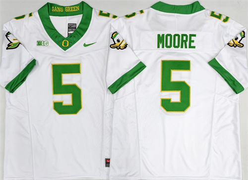 Oregon Ducks White #5  MOORE