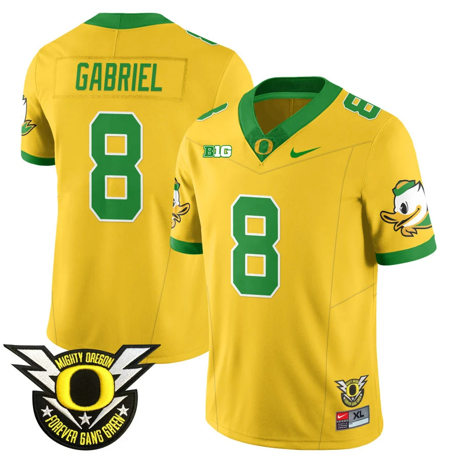 Oregon Football Forever Gang Green 2024 Jersey N2 - All Stitched golden DILLON GABRIEL  #8