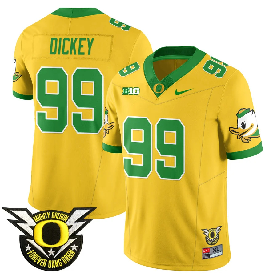 Oregon Football Forever Gang Green 2024 Jersey N2 - All Stitched golden JURRION DICKEY  #99