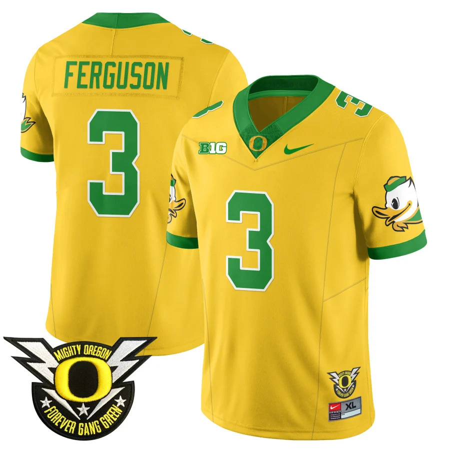 Oregon Football Forever Gang Green 2024 Jersey N2 - All Stitched golden TERRANCE FERGUSON  #3