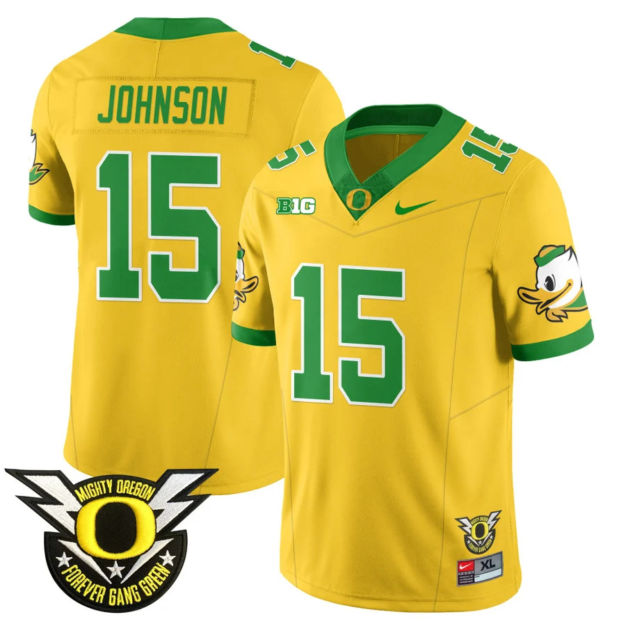 Oregon Football Forever Gang Green 2024 Jersey N2 - All Stitched golden TEZ JOHNSON   #15
