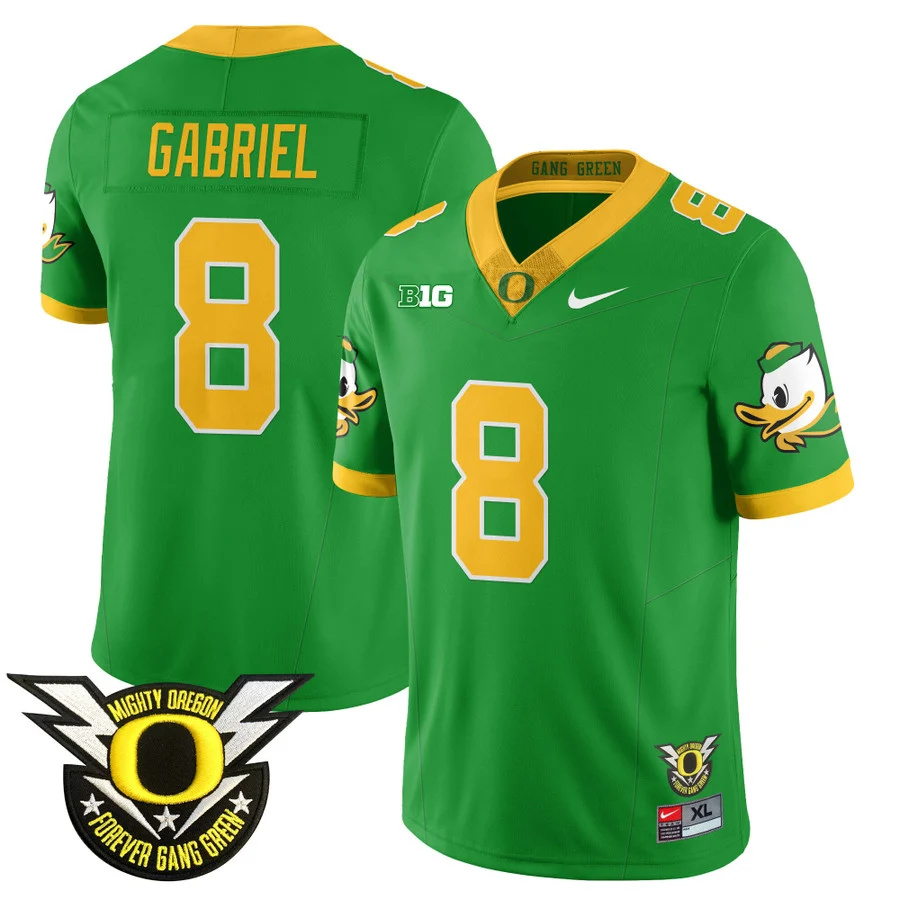 Oregon Football Forever Gang Green 2024 Jersey N2 - All Stitched green DILLON GABRIEL  #8