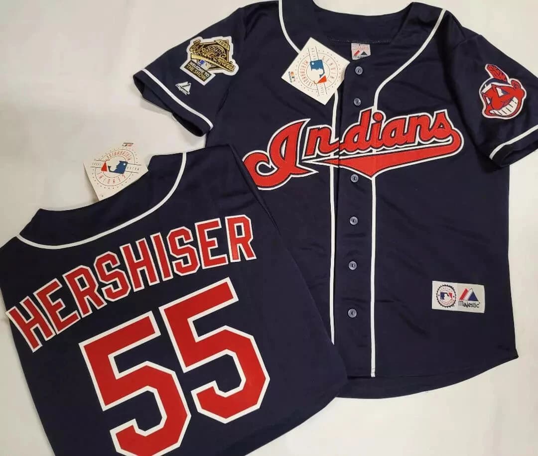 Orel Hershiser 1995  Cleveland Indians World Series   Jersey Men