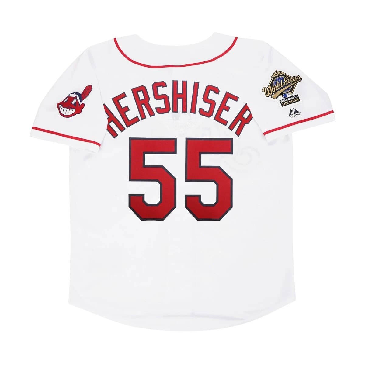 Orel Hershiser 1995 Cleveland Indians Home White World Series Men's Jersey