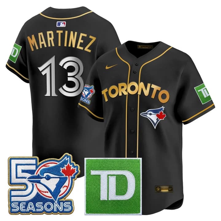 Orelvis Martinez #13 Toronto Blue Jays Black Jersey - All Stitched