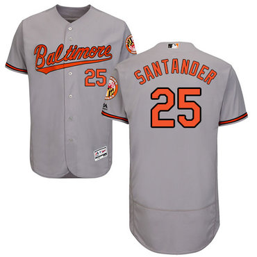 Orioles #25 Anthony Santander Grey Flexbase Authentic Collection Stitched Baseball Jersey