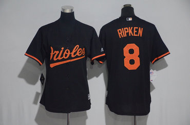 Orioles 8 Cal Ripken Jr. Black Women Cool Base Jersey