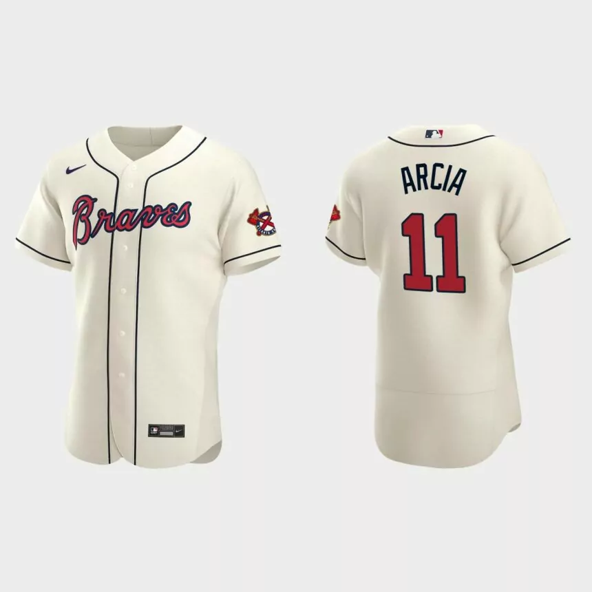 Orlando Arcia Atlanta Braves Authentic Alternate Jersey – Cream