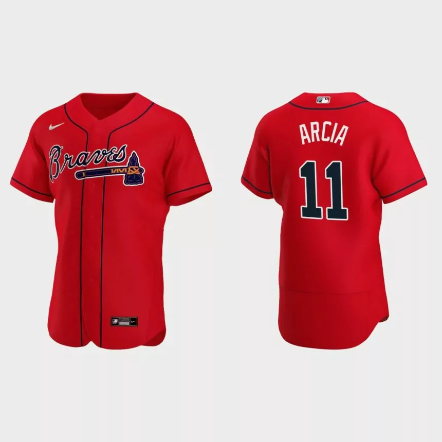 Orlando Arcia Atlanta Braves Authentic Alternate Jersey – Red