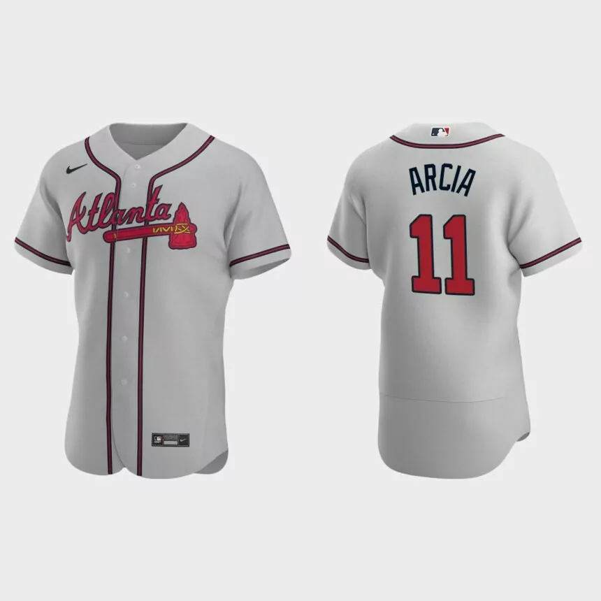 Orlando Arcia Atlanta Braves Authentic Road Jersey – Gray