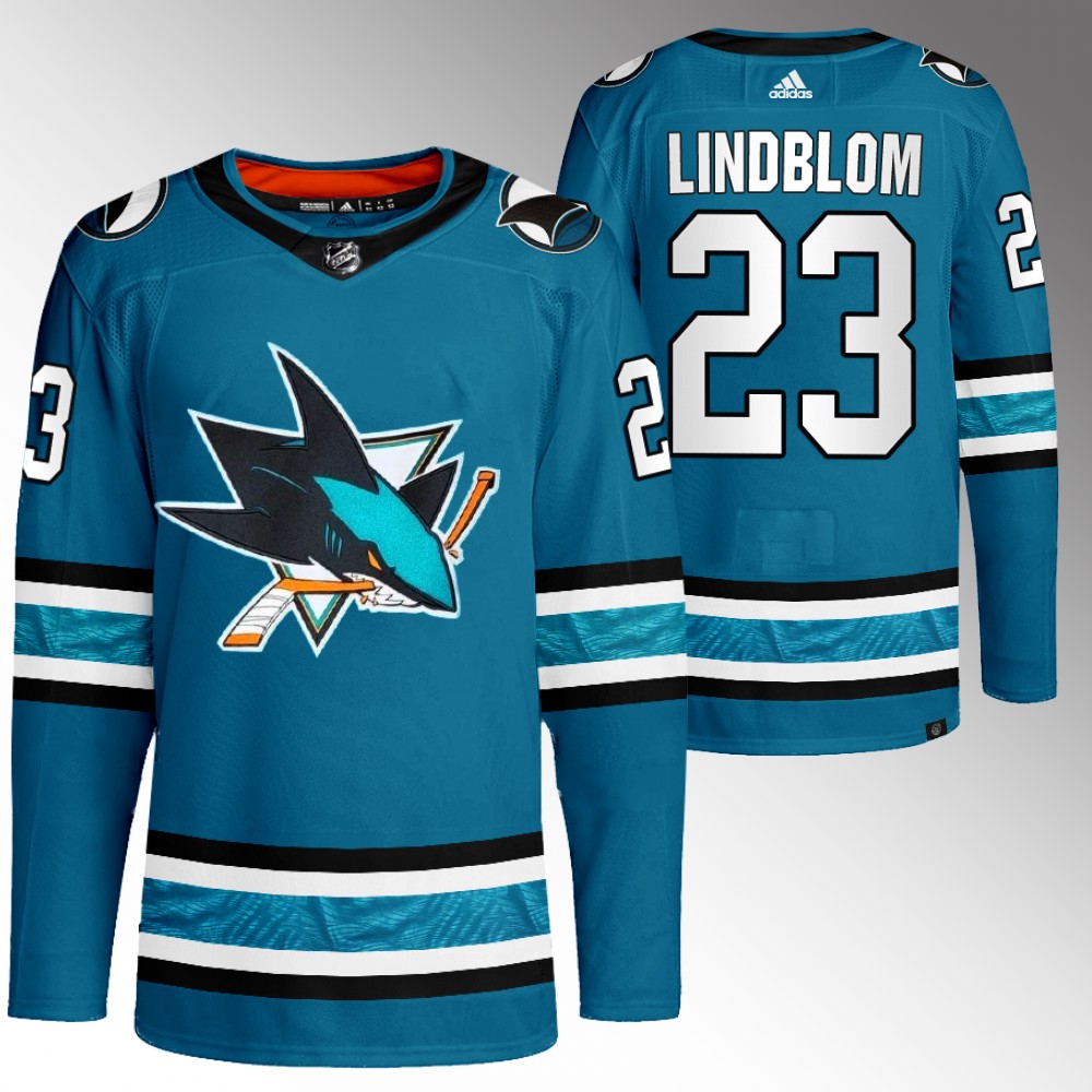 Oskar Lindblom San Jose Sharks Teal Home Primegreen Authentic Jersey