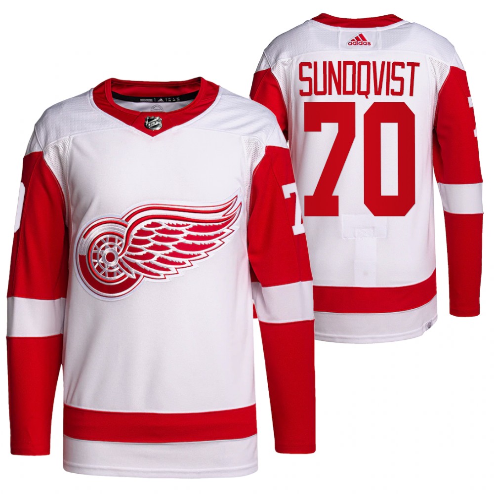 Oskar Sundqvist Detroit Red Wings White Away Primegreen Authentic Pro Jersey