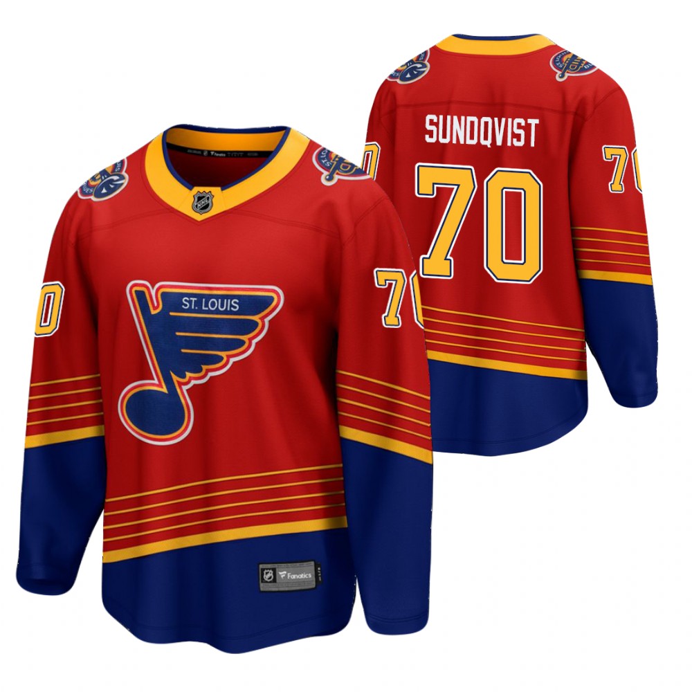 Oskar Sundqvist St. Louis Blues 2021 Reverse Retro Red Jersey Breakaway Player