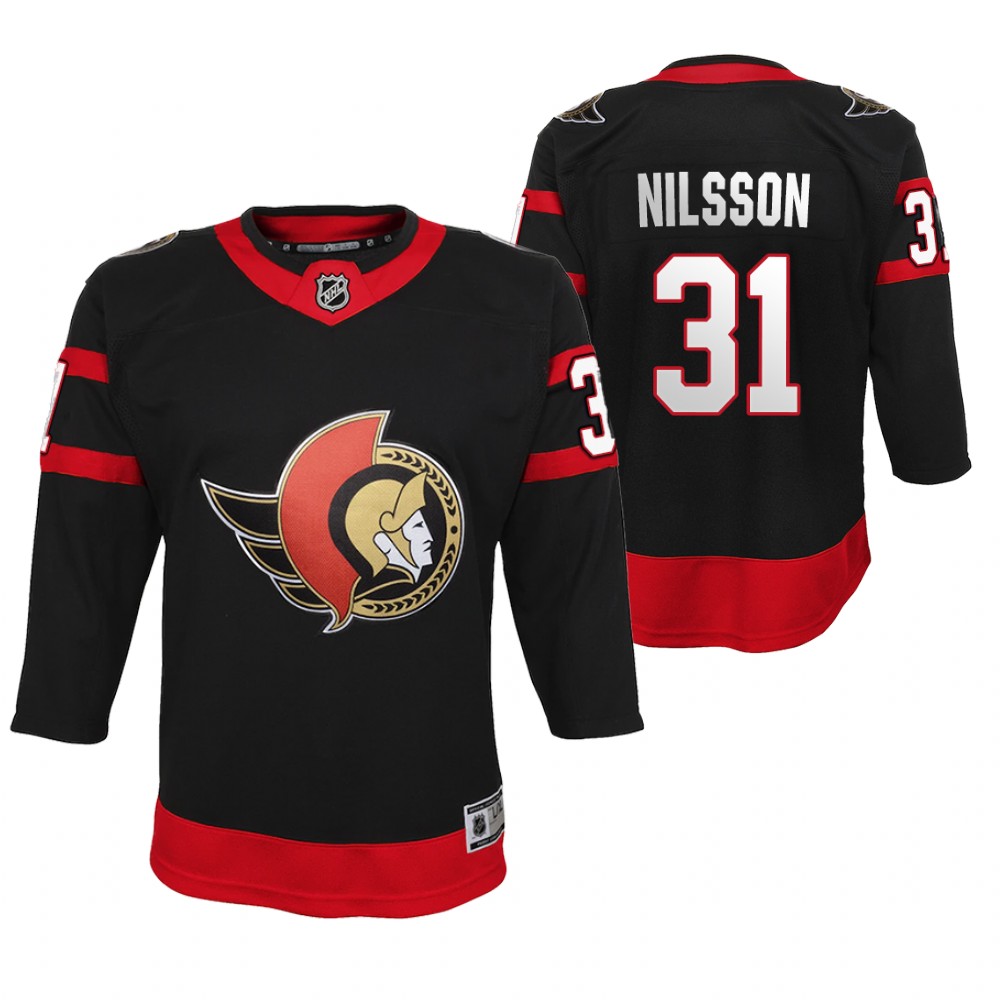 Ottawa Senators Anders Nilsson youth Black 2020-21 Home Jersey