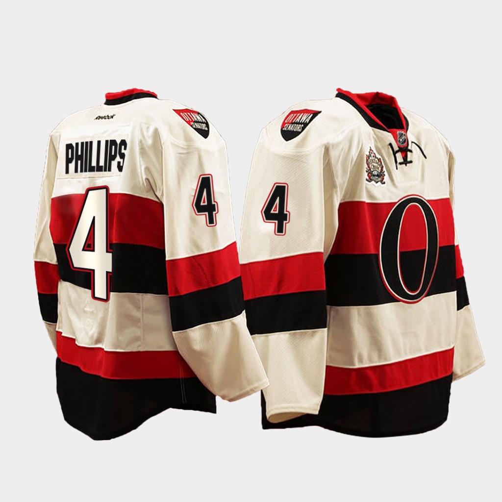 Ottawa Senators Chris Phillips Heritage Classic White Retired Jersey
