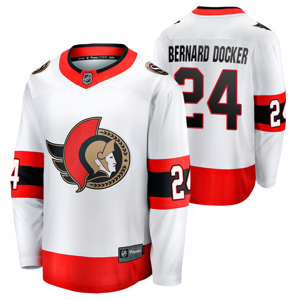 Ottawa Senators Jacob Bernard-Docker White 2021 Away Breakaway Jersey