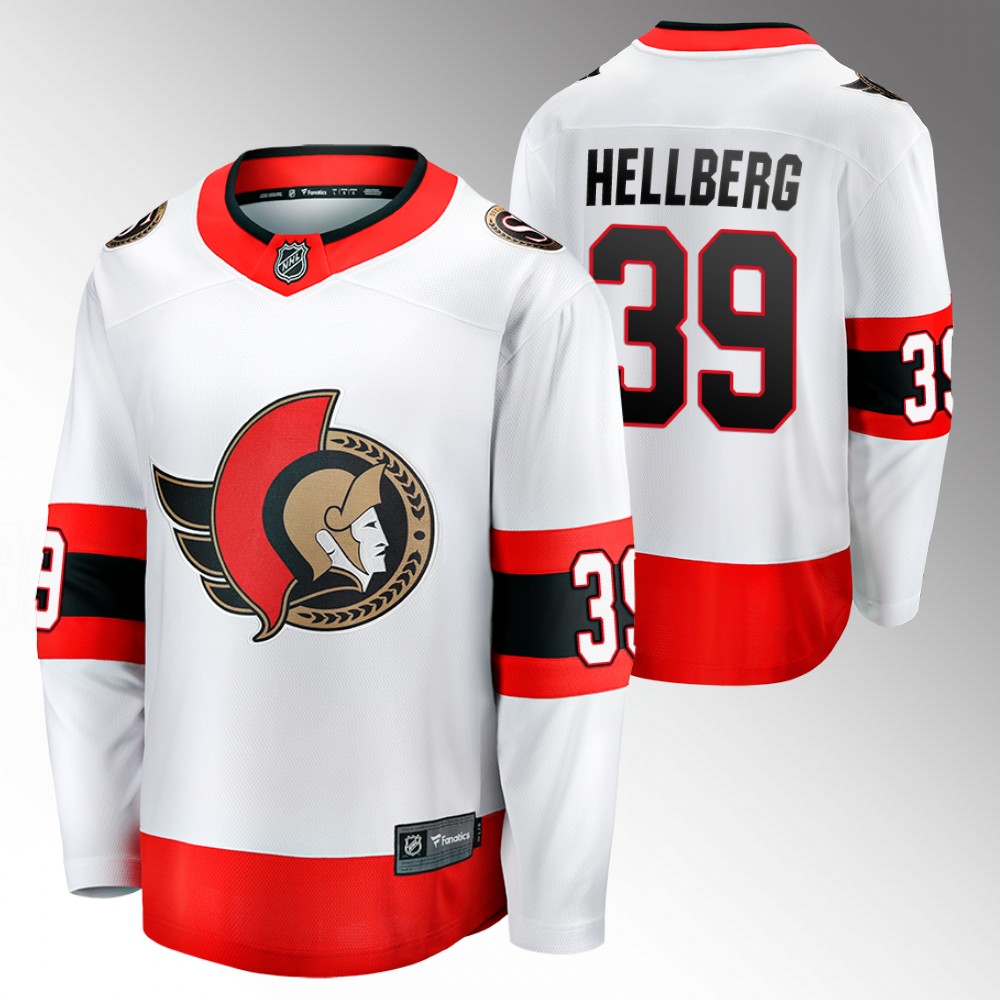 Ottawa Senators Magnus Hellberg Men White Away Jersey