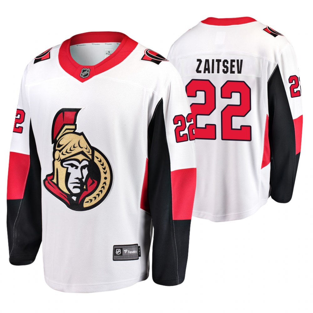 Ottawa Senators Nikita Zaitsev Men's Away Breakaway Player Fanatics Branded Jersey