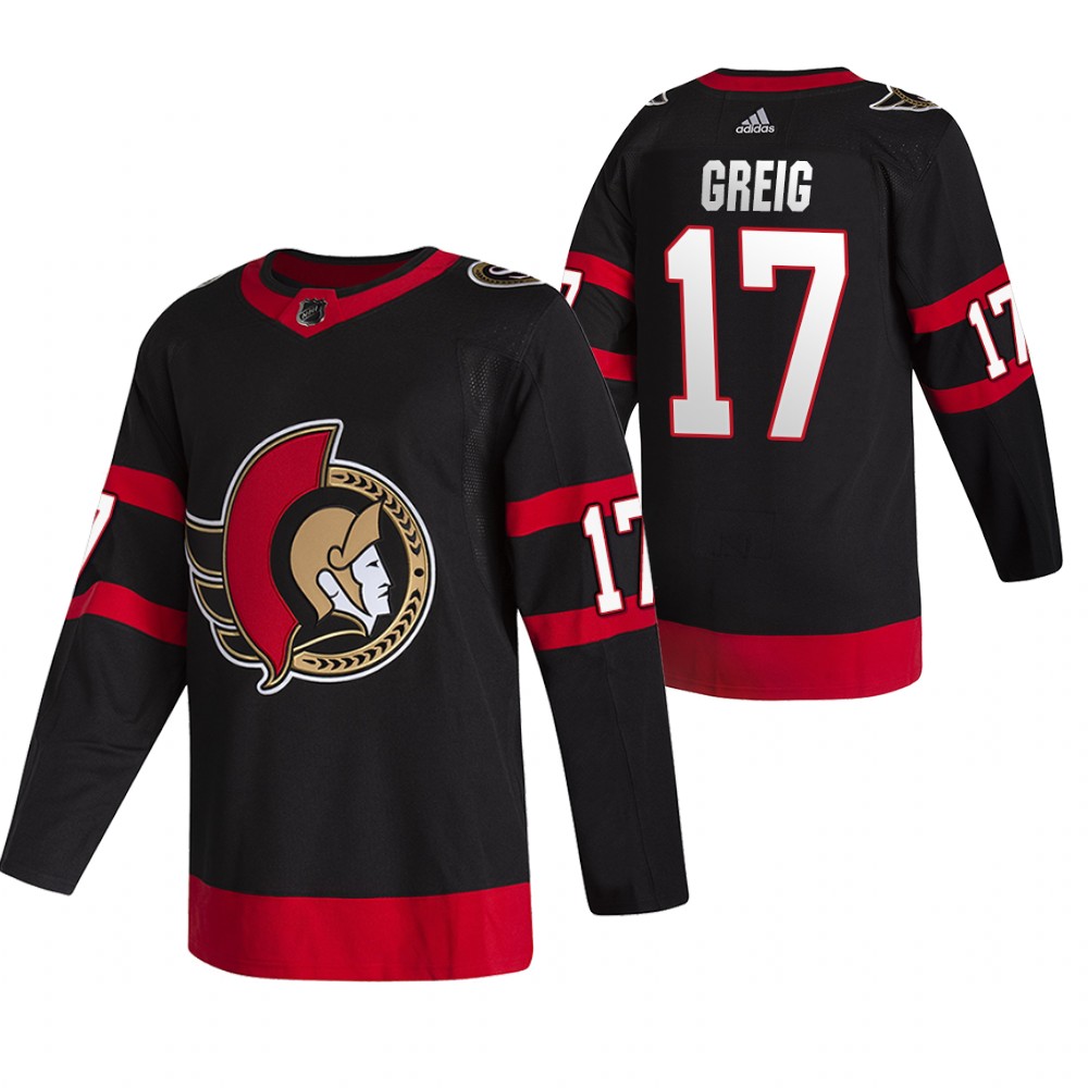 Ottawa Senators Ridly Greig 2020 NHL Draft Black Home Authentic Jersey