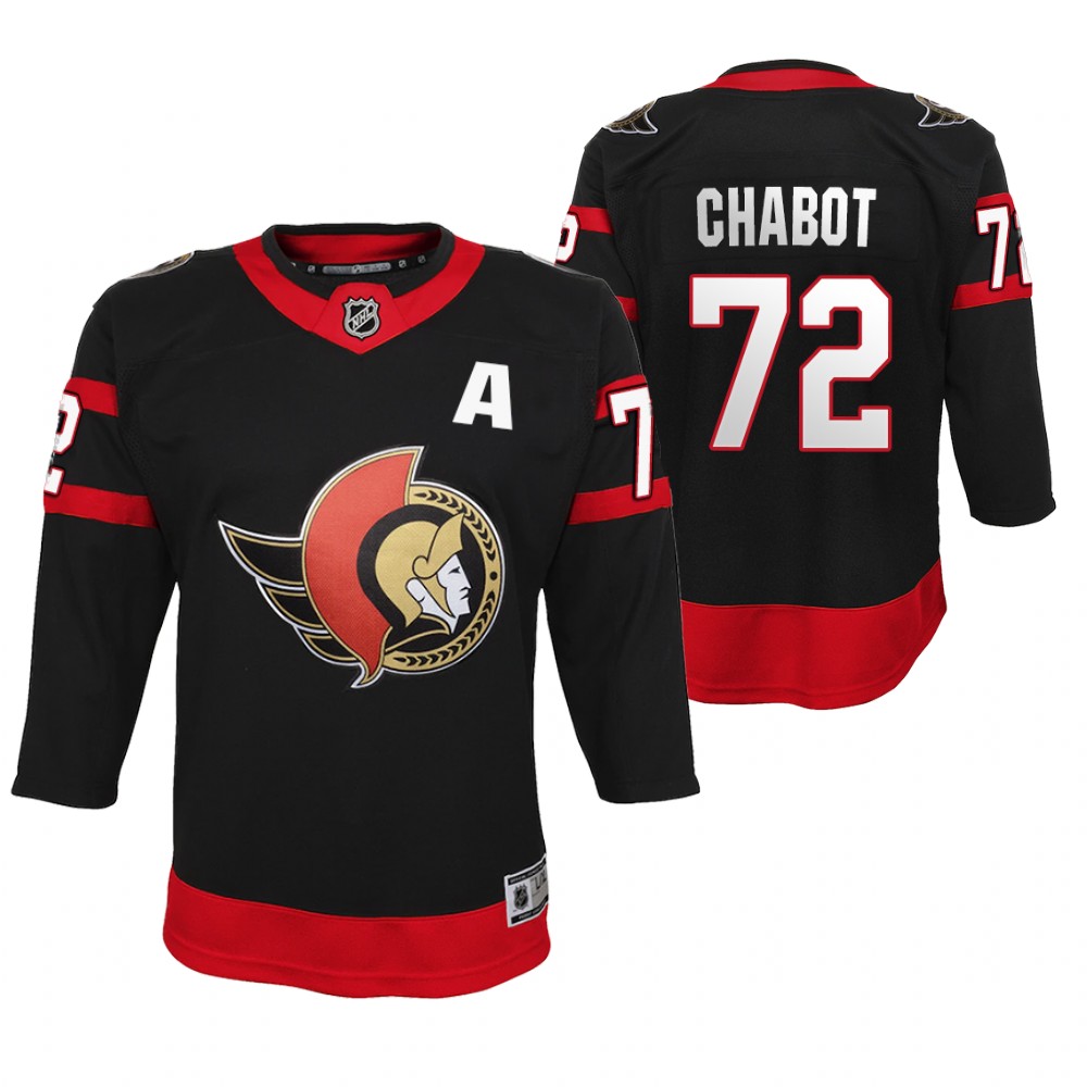Ottawa Senators Thomas Chabot youth Black 2020-21 Home Jersey