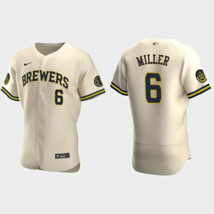 Owen Miller Milwaukee Brewers Authentic Alternate Jersey – Cream